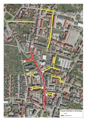 Utrudnienia na ul. Konarskiego 21-23 sierpnia