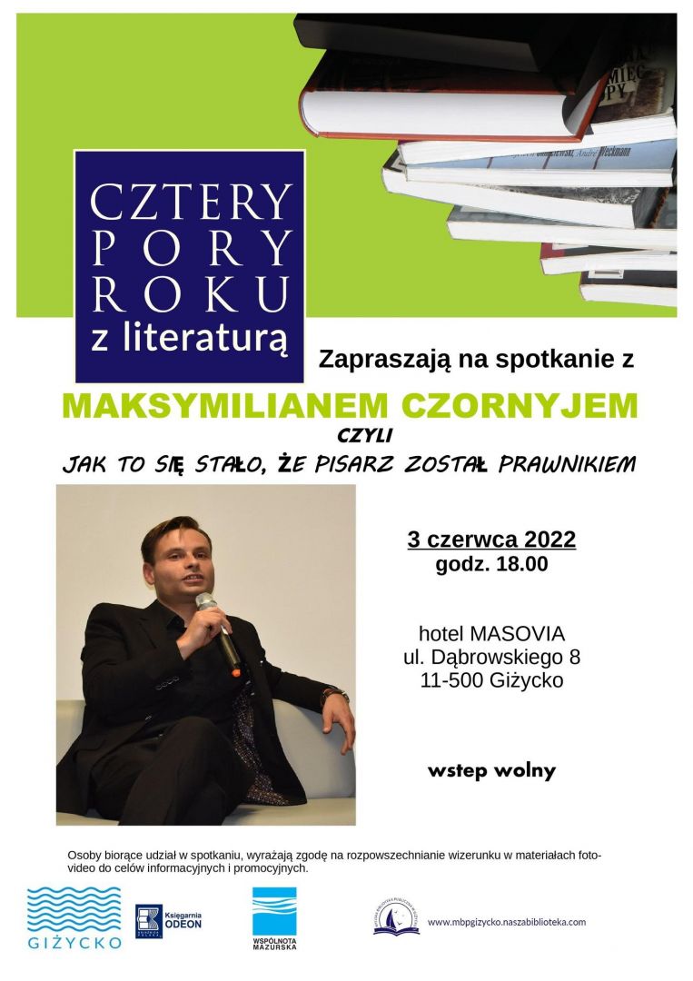 Plakat cztery pory roku z literaturą. Max Czornyj